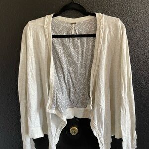 Free People Cream Open Cardigan